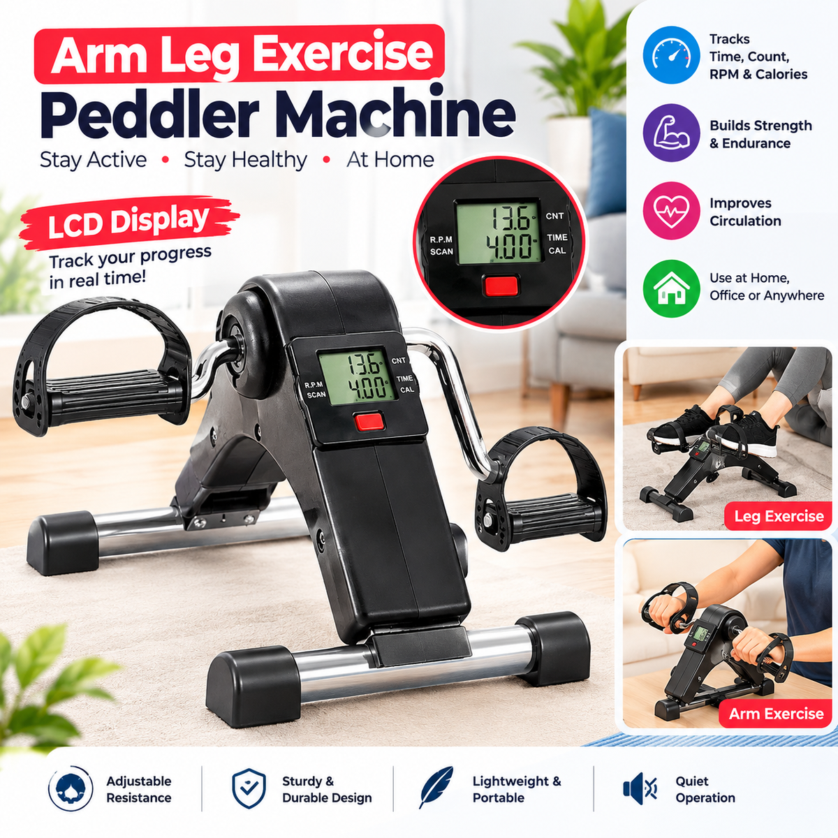 Arm Leg exercise Peddler Machine